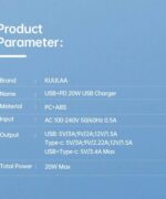 Chargeur 2 ports (USB et USBC) 20W – Image 3